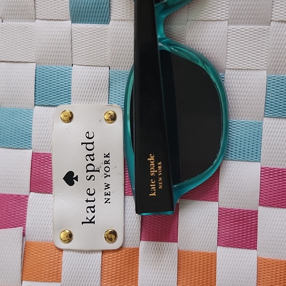 kate spade Accessories - Large Woven Kate Spade Multicolor Beach Tote W/ Sunglasses Kate Spade BEACH